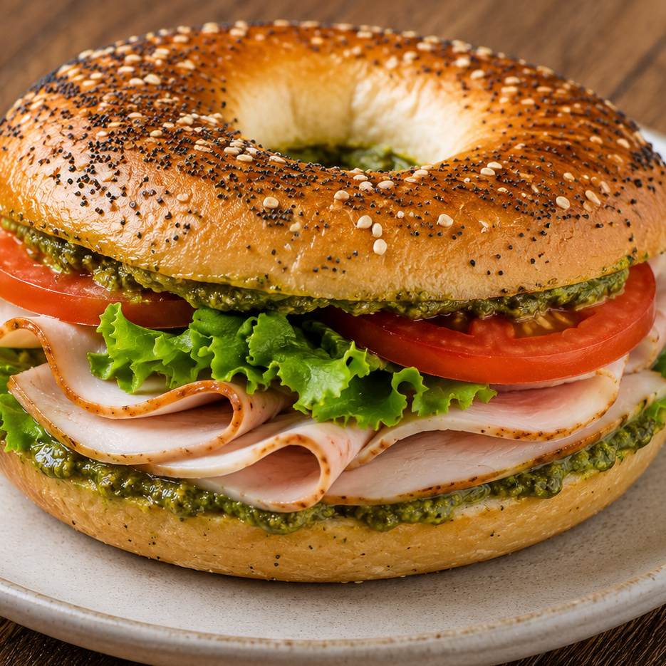 Bagel au pesto et poulet Aura Concept