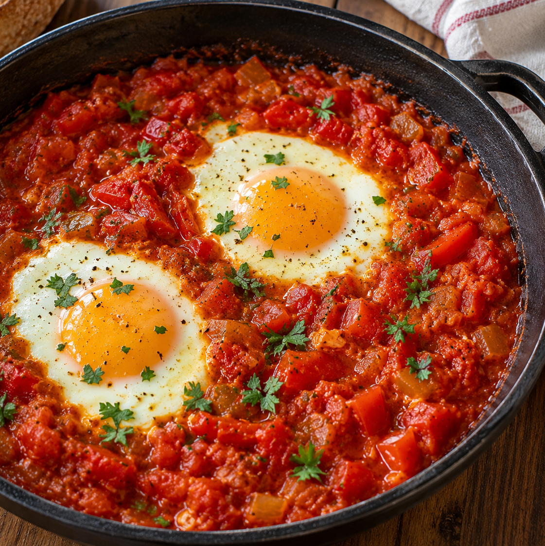 Shakshuka aux œufs – Aura Concept Pejë